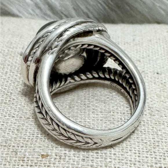 David Yurman Tahitian Pearl Diamond Crossover Ring - Picture 8 of 13